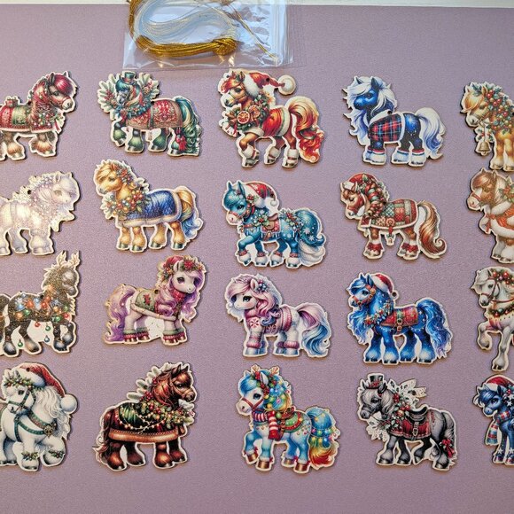 Never used Set of 20 My Little Pony Christmas ornaments or gift tags, Balsa wood - Picture 4 of 15